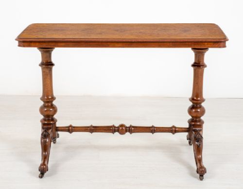 VICTORIAN BURR WALNUT STRETCHER TABLE - ADDITIONAL PHOTO 1