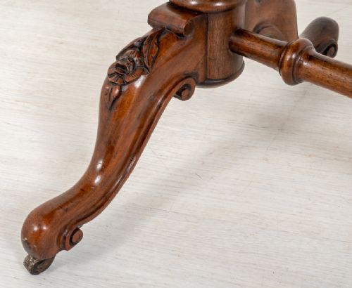 VICTORIAN BURR WALNUT STRETCHER TABLE - ADDITIONAL PHOTO 3