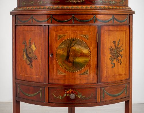 PRETTY VICTORIAN SATINWOOD BOW CORNER CABINET - ADDITIONAL PHOTO 3