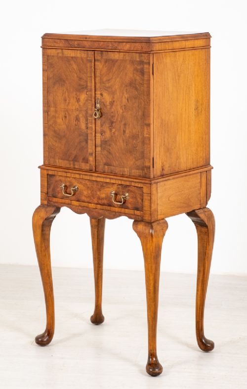 Walnut Queen Anne Style Cabinet on Stand