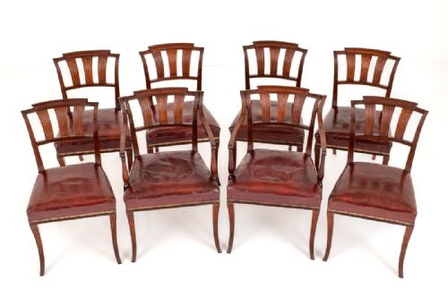 A Wonderful Set of 8 (6+2) Mahogany Regency Dining Chairs