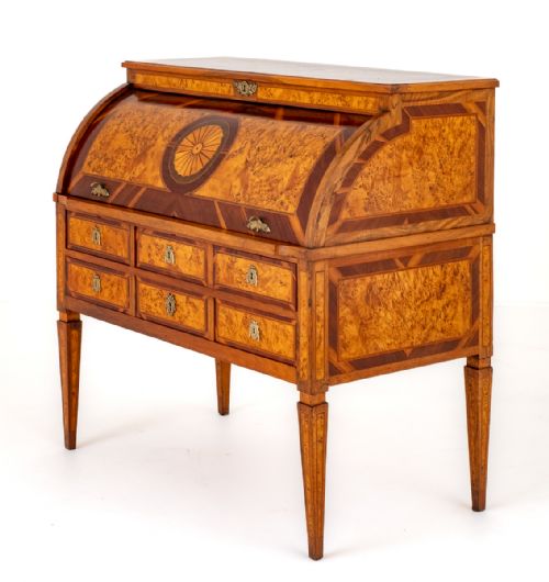 Impressive French Mulberry Cylinder Desk