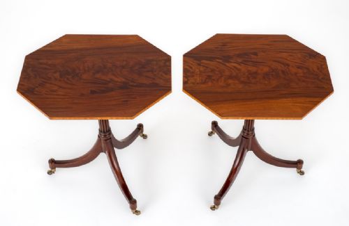 Pair of Mahogany Regency Revival Wine Tables.