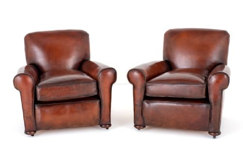 Pair of Art Deco Leather Club Chairs