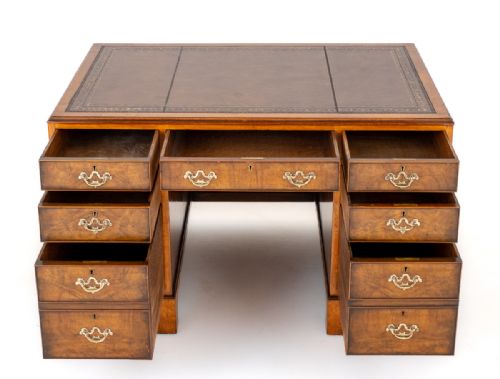 fig 1. Georgian Style Walnut Pedestal Desk