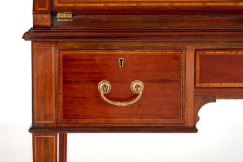 fig 1. Mahogany Sheraton Revival Cylinder Desk