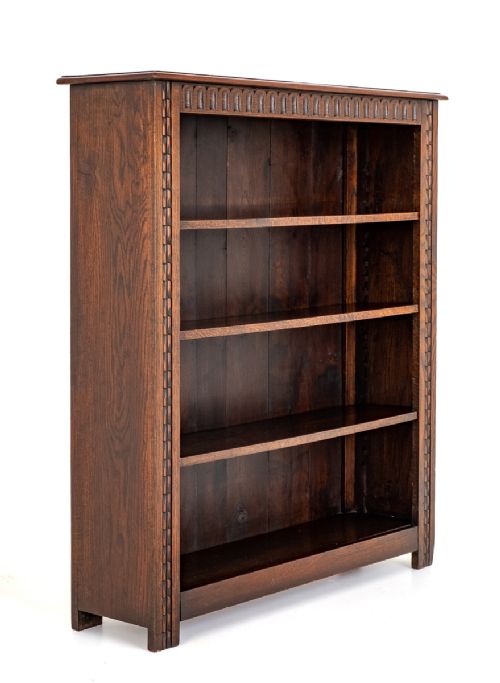 Carved Oak Open Bookcase