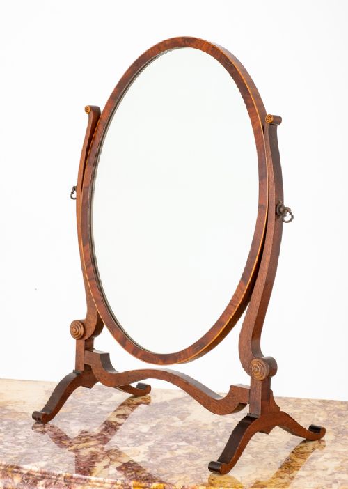 Mahogany Sheraton Revival Swing Mirror