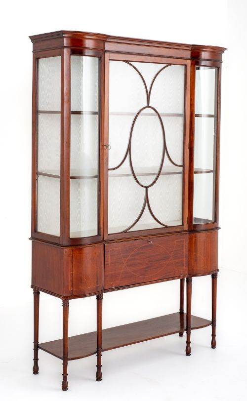 Sheraton Revival Mahogany Display Cabinet.