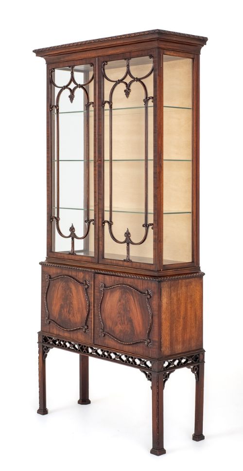 "Gillows" Mahogany Chippendale Style Display Cabinet