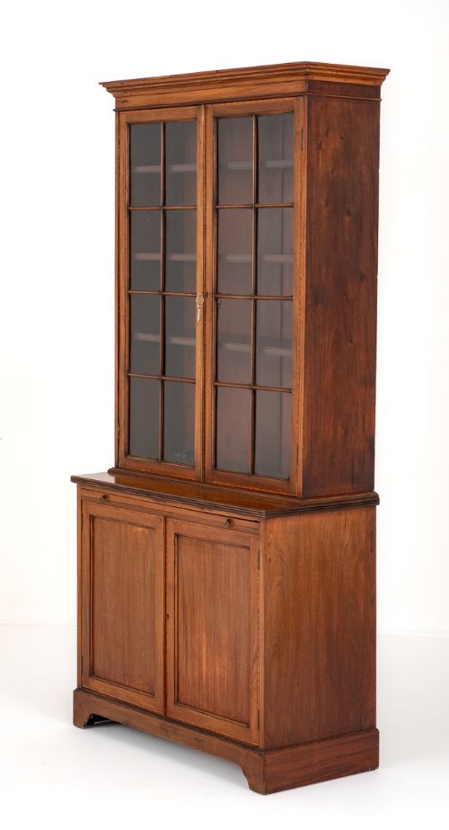 Mahogany Georgian Revival 2 Door Glazed Bookcase
