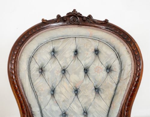 fig 1. Pretty Pair of Victorian His and Her Walnut Chairs