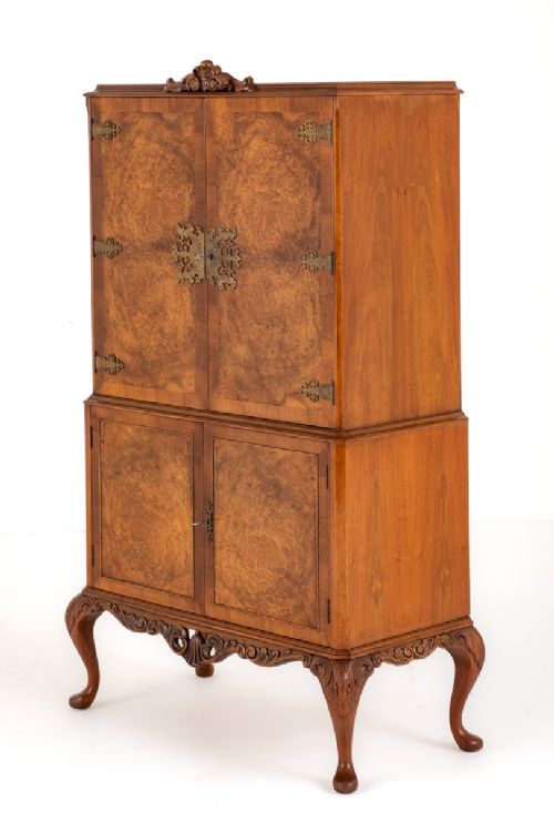A Very Stylish Burr Walnut Cocktail Cabinet