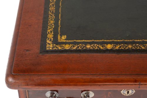 fig 1. Monumental Georgian Style Mahogany Partners Desk