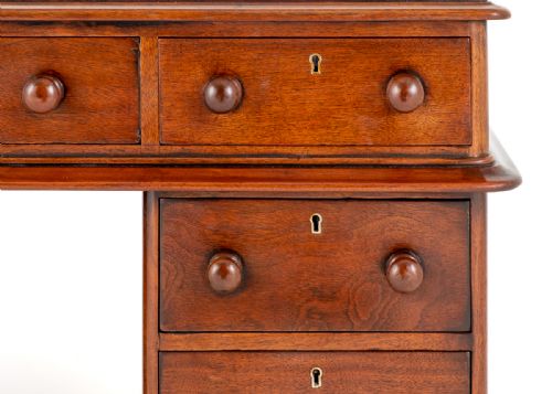 fig 1. Victorian Mahogany Pedestal Desk