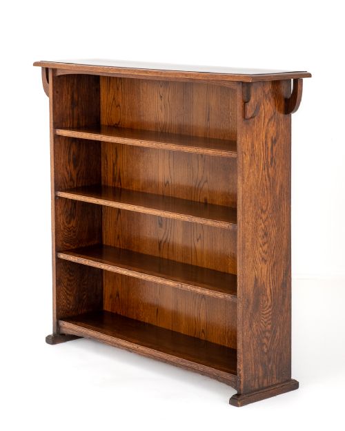 Oak Arts and Crafts Open Bookcase