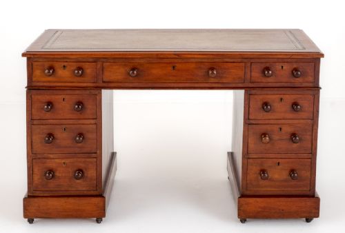 fig 1. Victorian Mahogany 2 Pedestal Desk