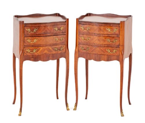Pair of French Satinwood Bedside Cabinets