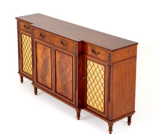 Regency Revival Mahogany Breakfront Sideboard