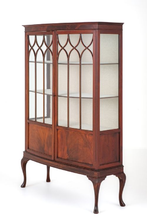 Mahogany Queen Anne Style Glazed Display Cabinet