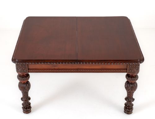 fig 1. An Amazing Victorian 4 Leaf Mahogany Carved Dining Table