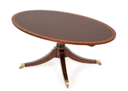 Mahogany Regency Revival Oval Coffee Table