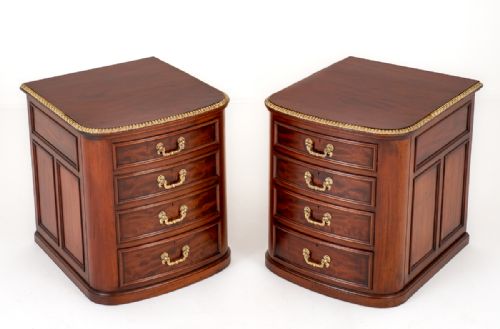 Stunning Pair of Mahogany Bow Chest of Drawers