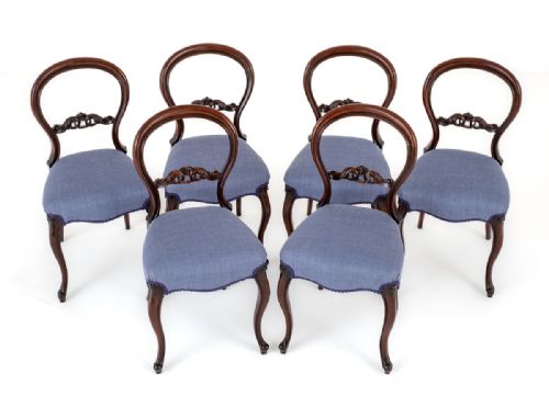 Set of 6 Victorian Mahogany Dining Chairs