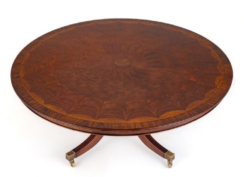Mahogany 6ft Regency Style Circular Dining Table