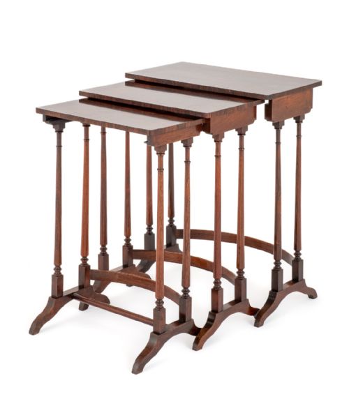 Nest of 3 Regency Style Rosewood Tables