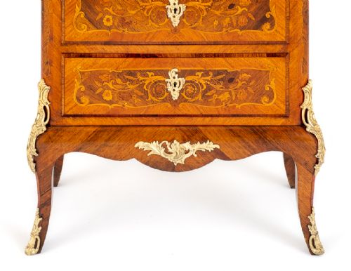 fig 1. Superb French Inlaid Secretaire Bookcase