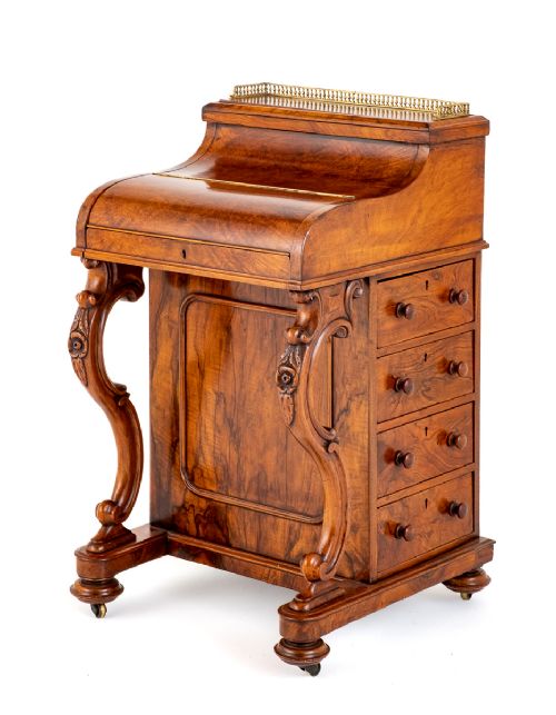 Victorian Walnut Pop Up Davenport