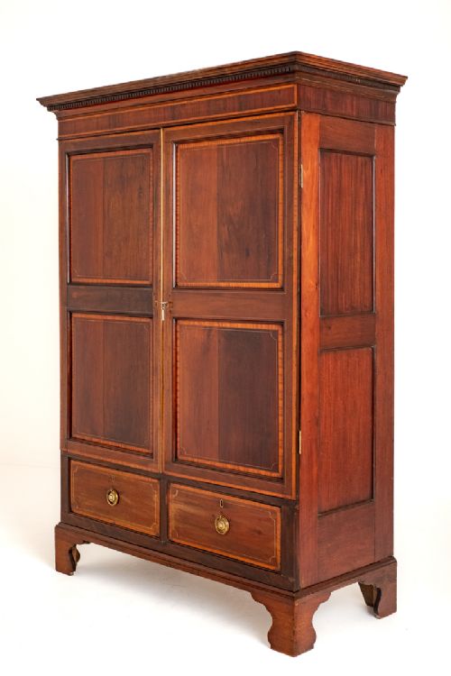 Georgian Mahogany Inlaid Wardrobe