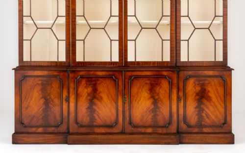 fig 1. Impressive Mahogany Breakfront Bookcase