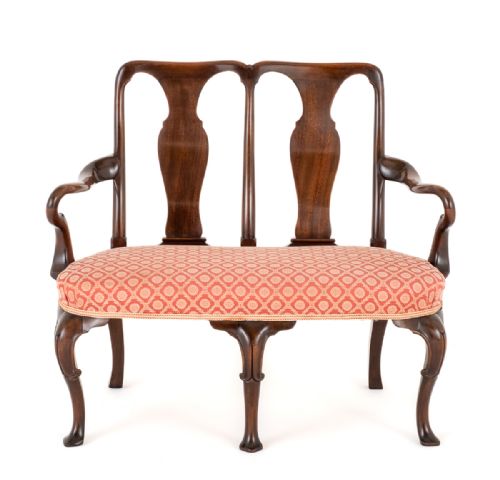 Mahogany Queen Anne Revival Settee
