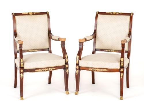 Good Pair of French Open Armchairs