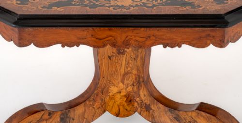 A STUNNING WALNUT AND MARQUETRY CENTRE TABLE - ADDITIONAL PHOTO 7