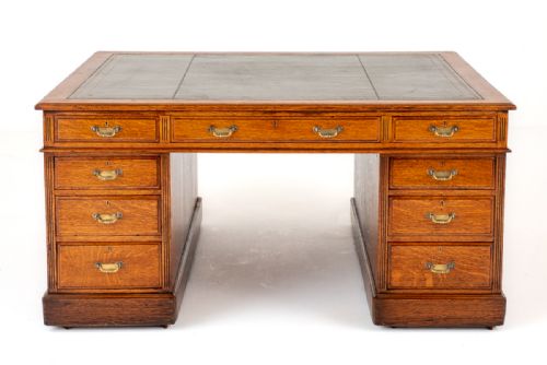 fig 1. Victorian Blonde Oak Partners Desk