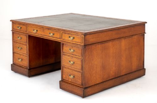 Victorian Blonde Oak Partners Desk
