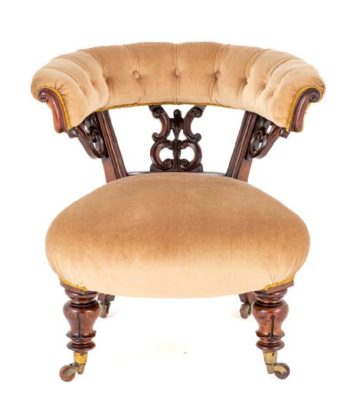 EARLY VICTORIAN ROSEWOOD OPEN TUB CHAIR - ADDITIONAL PHOTO 4