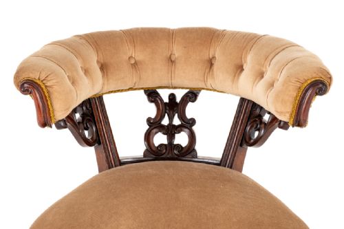 EARLY VICTORIAN ROSEWOOD OPEN TUB CHAIR - ADDITIONAL PHOTO 1