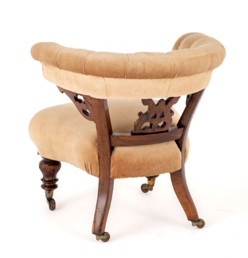EARLY VICTORIAN ROSEWOOD OPEN TUB CHAIR - ADDITIONAL PHOTO 5