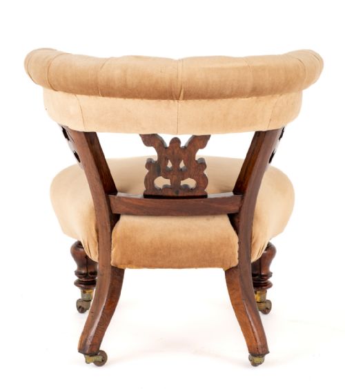 EARLY VICTORIAN ROSEWOOD OPEN TUB CHAIR - ADDITIONAL PHOTO 6