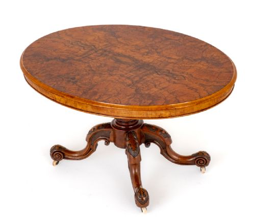 Excellent Quality Victorian Burr Walnut Centre Table