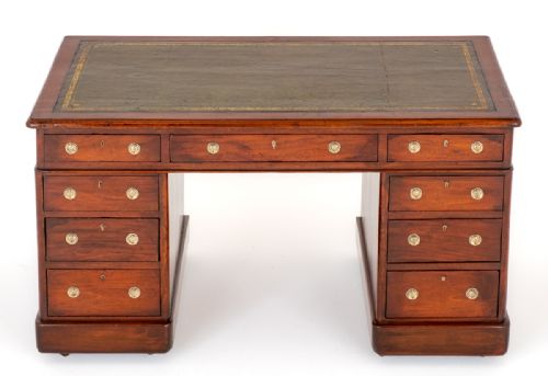 fig 1. Victorian Mahogany 2 Pedestal Desk
