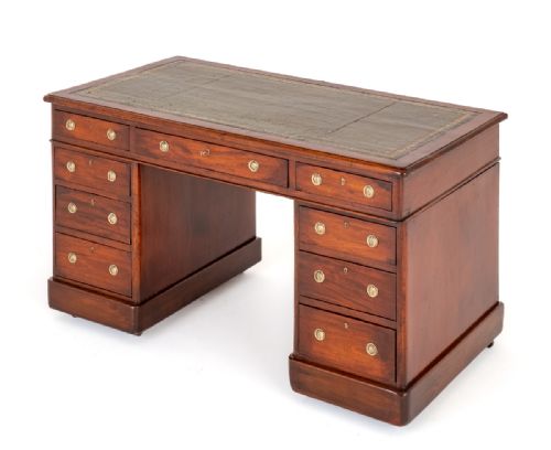 Victorian Mahogany 2 Pedestal Desk
