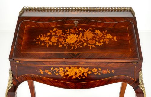 fig 1. Antique French Rosewood Bureau De Dame