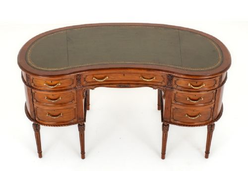 fig 1. French Style Mahogany Kidney Shaped Writing Table