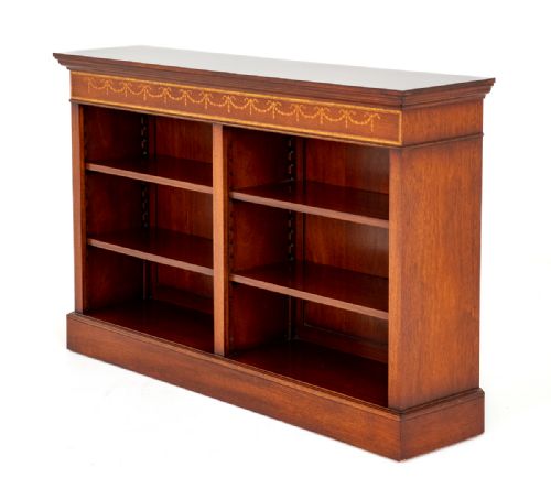 Double Mahogany Open Bookcase
