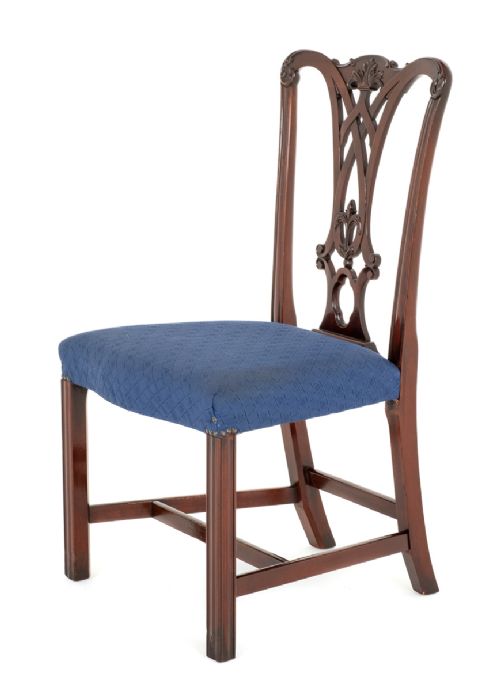 fig 2. Set of 10 ( 8 + 2 ) Good Quality Mahogany Chippendale Style Dining Chairs